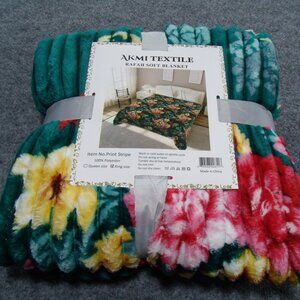 AKMI Textile Rafah soft blanket King size  multi colors  Flower design